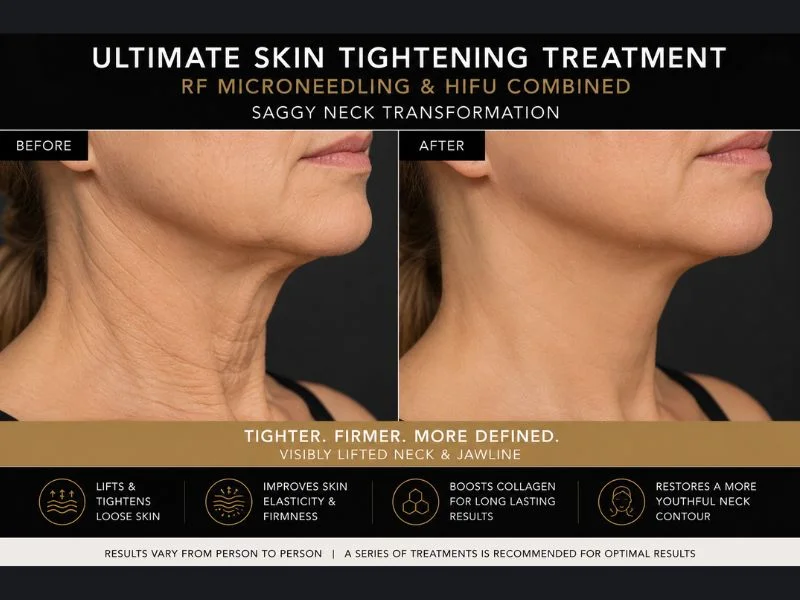 before and after Ultimate skin tightening treatment Isle of Isla